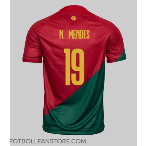 Portugal Nuno Mendes #19 Hemma matchtröja VM 2022 Kortärmad Billigt